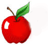 Picture of worm coming out of an apple